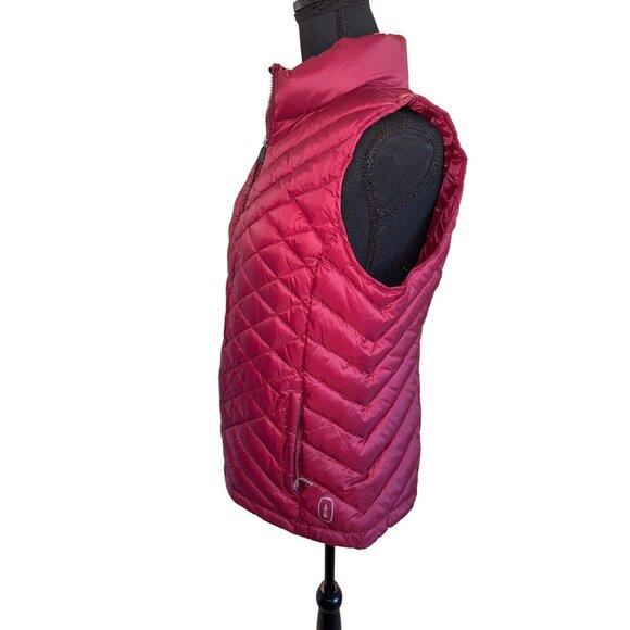 Bass Outdoor Womens Chevron Quilted Down Puffer Vest M Nylon Down Maroon Travel - Picture 4 of 14